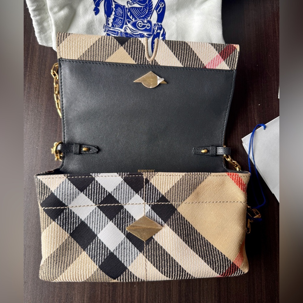 【Burberry】Snip Mini Chain Bag Nova Check in Sand Free Shipping - Picture 7 of 15